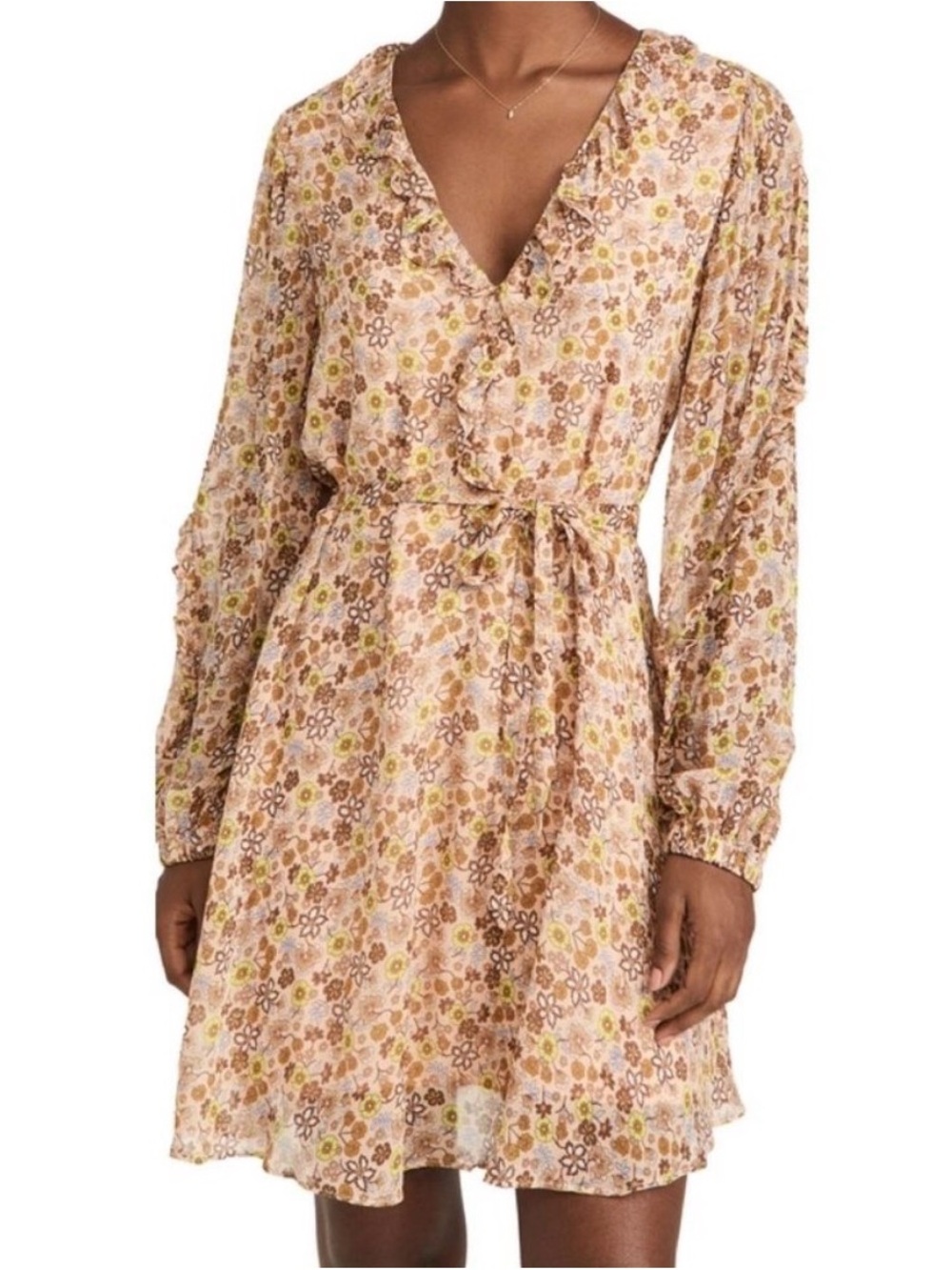 Scotch & Soda Pink Floral Long Sleeve Dress